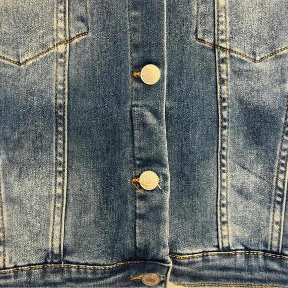 NEW Esqualo Womens Button Front Embroidered Jean Denim Jacket Size 14 Granny - Picture 4 of 8